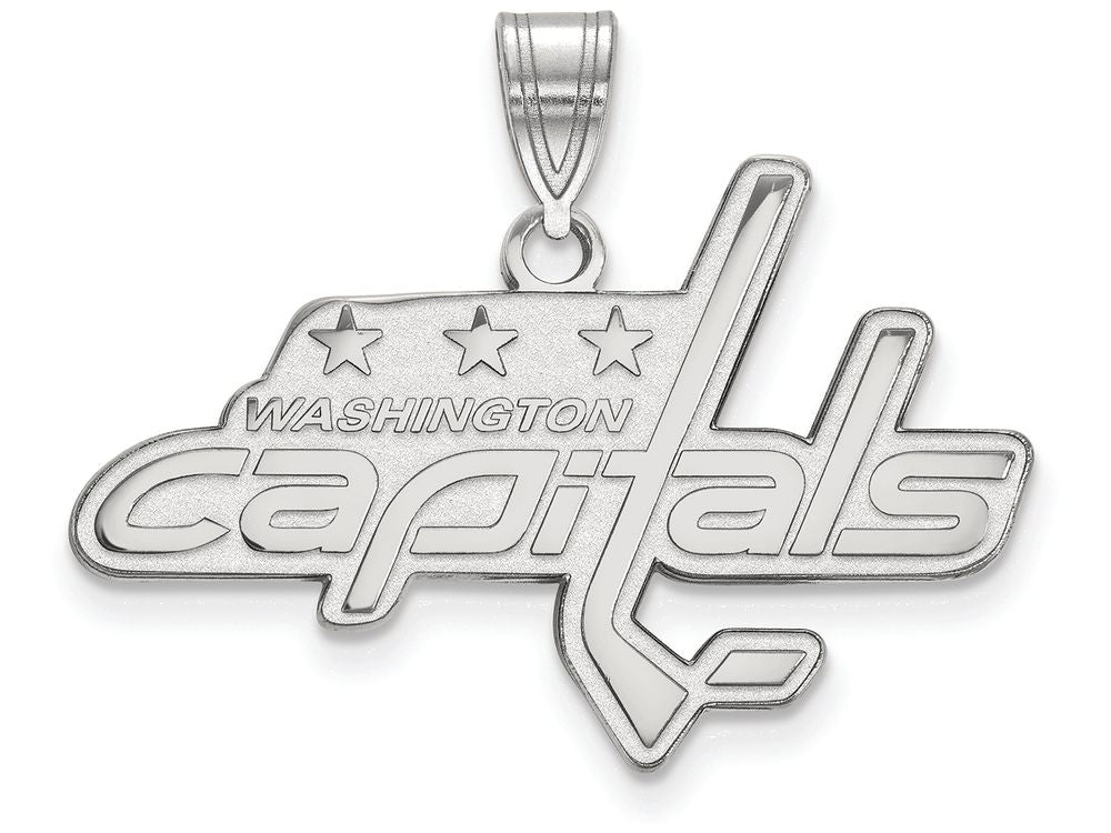 LogoArt Sterling Silver Washington Capitals Large Pendant Necklace