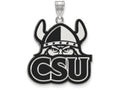 LogoArt Sterling Silver Cleveland State University XL Enamel Pendant Necklace