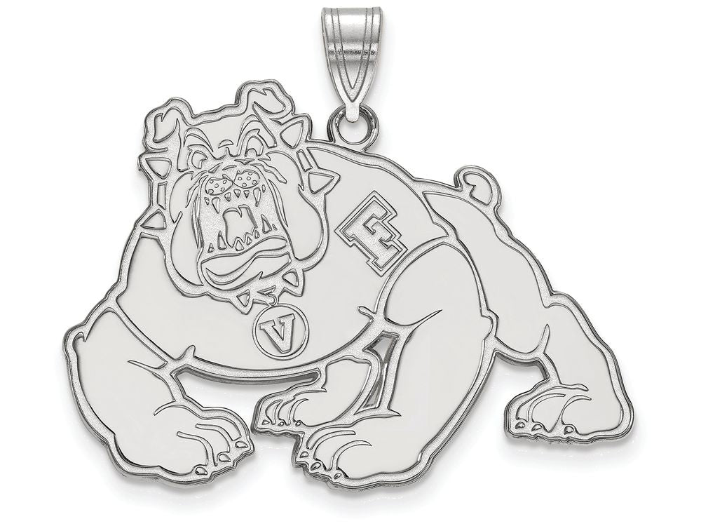 LogoArt Sterling Silver California State University Fresno XL Pendant Necklace