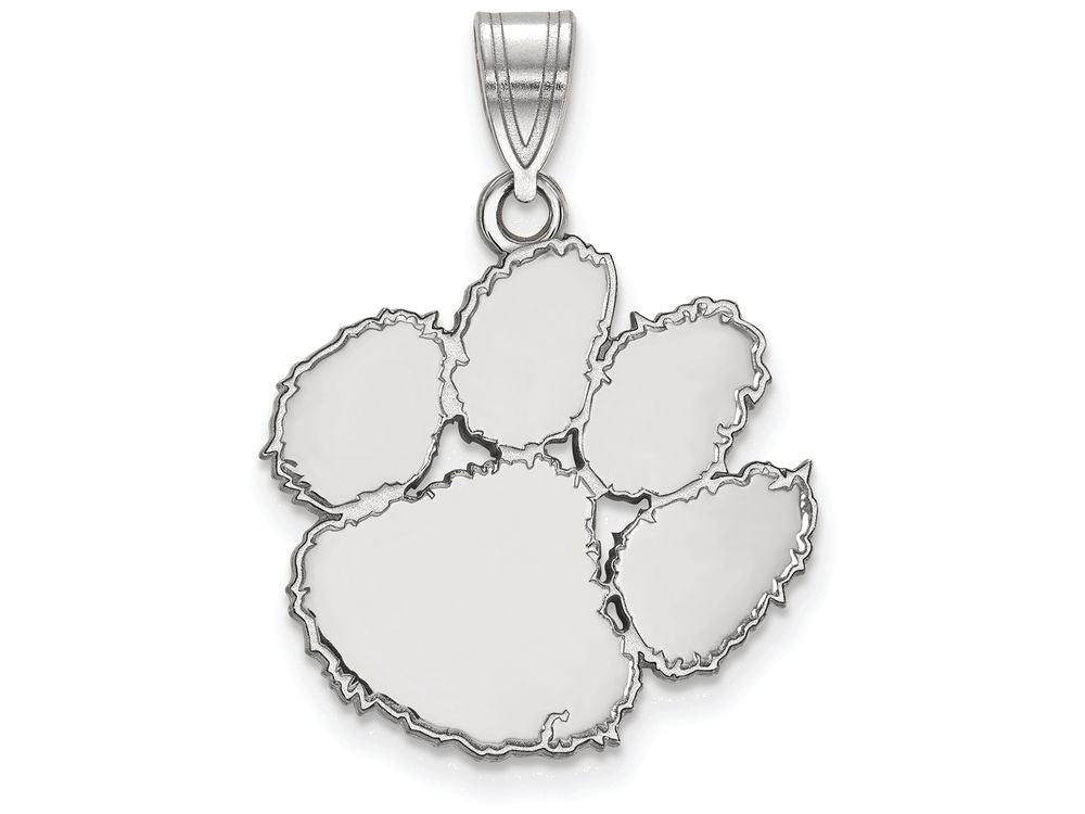 LogoArt Sterling Silver Clemson University Large Pendant Necklace