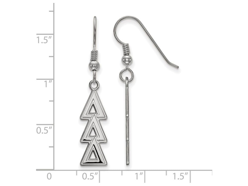 LogoArt Sterling Silver Delta Delta Delta Dangle Medium Earrings