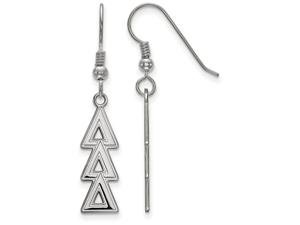 LogoArt Sterling Silver Delta Delta Delta Dangle Medium Earrings