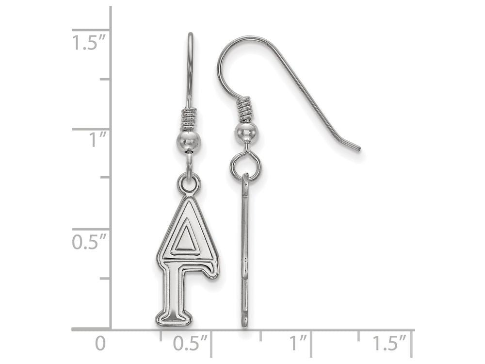 LogoArt Sterling Silver Delta Gamma Dangle Medium Earrings
