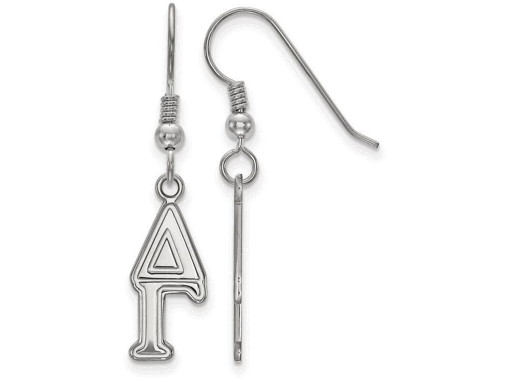 LogoArt Sterling Silver Delta Gamma Dangle Medium Earrings