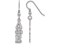 LogoArt Sterling Silver Delta Phi Epsilon Dangle Medium Earrings
