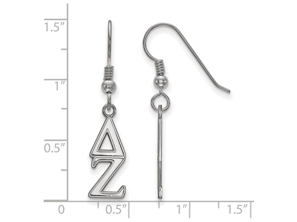LogoArt Sterling Silver Delta Zeta Dangle Medium Earrings