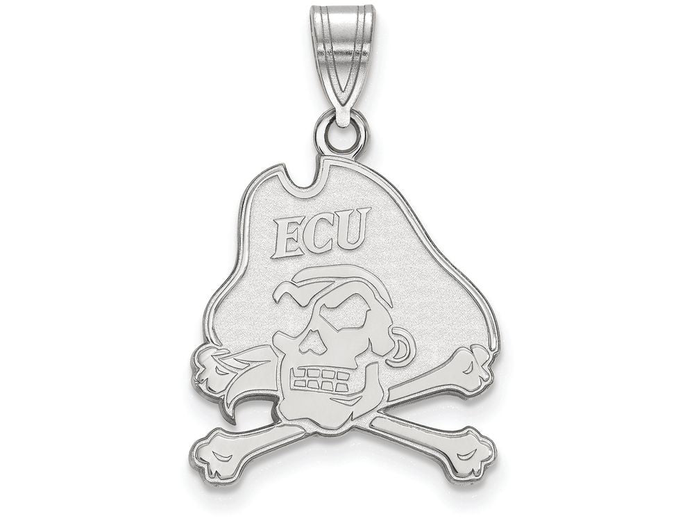 LogoArt Sterling Silver East Carolina University Large Pendant Necklace