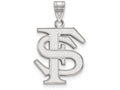 LogoArt Sterling Silver Florida State University Large Pendant Necklace