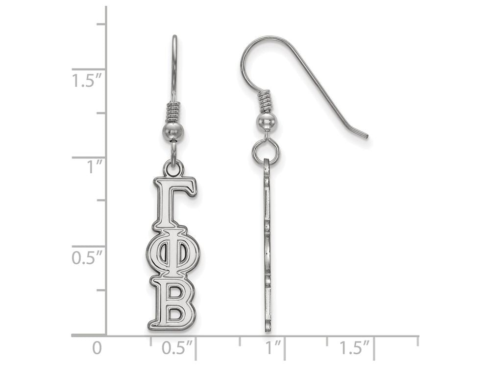 LogoArt Sterling Silver Gamma Phi Beta Dangle Medium Earrings
