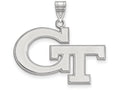 LogoArt Sterling Silver Georgia Institute Of Technology Large Pendant Necklace