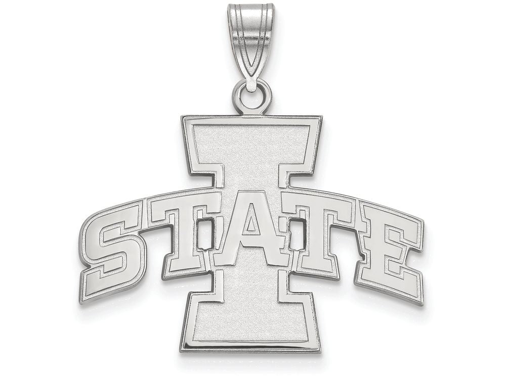 LogoArt Sterling Silver Iowa State University Large Pendant Necklace
