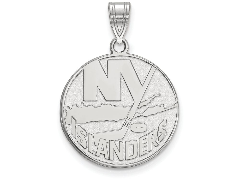 LogoArt Sterling Silver New York Islanders Large Pendant Necklace