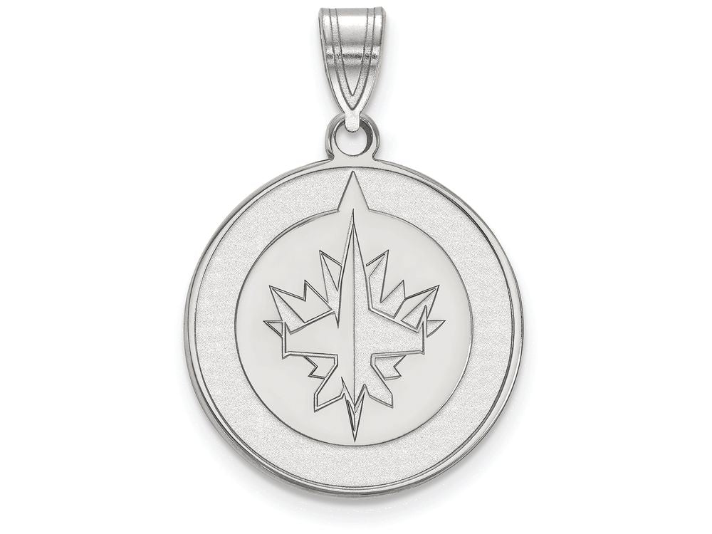 LogoArt Sterling Silver Winnipeg Jets Large Pendant Necklace