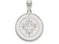 LogoArt Sterling Silver Winnipeg Jets Large Pendant Necklace