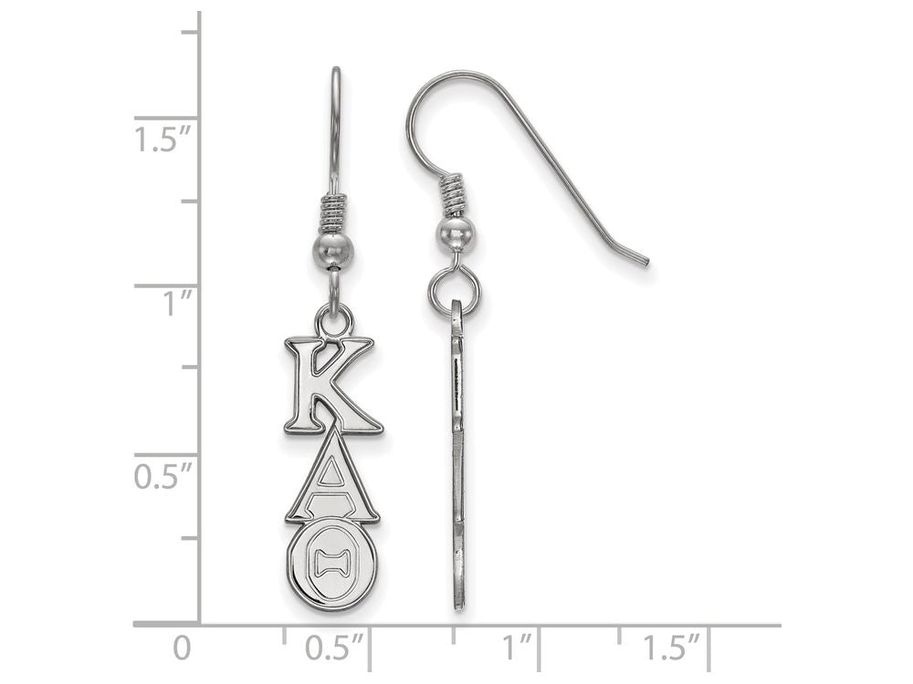 LogoArt Sterling Silver Kappa Alpha Theta Dangle Medium Earrings