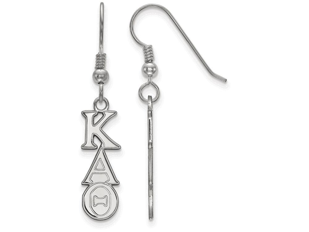 LogoArt Sterling Silver Kappa Alpha Theta Dangle Medium Earrings