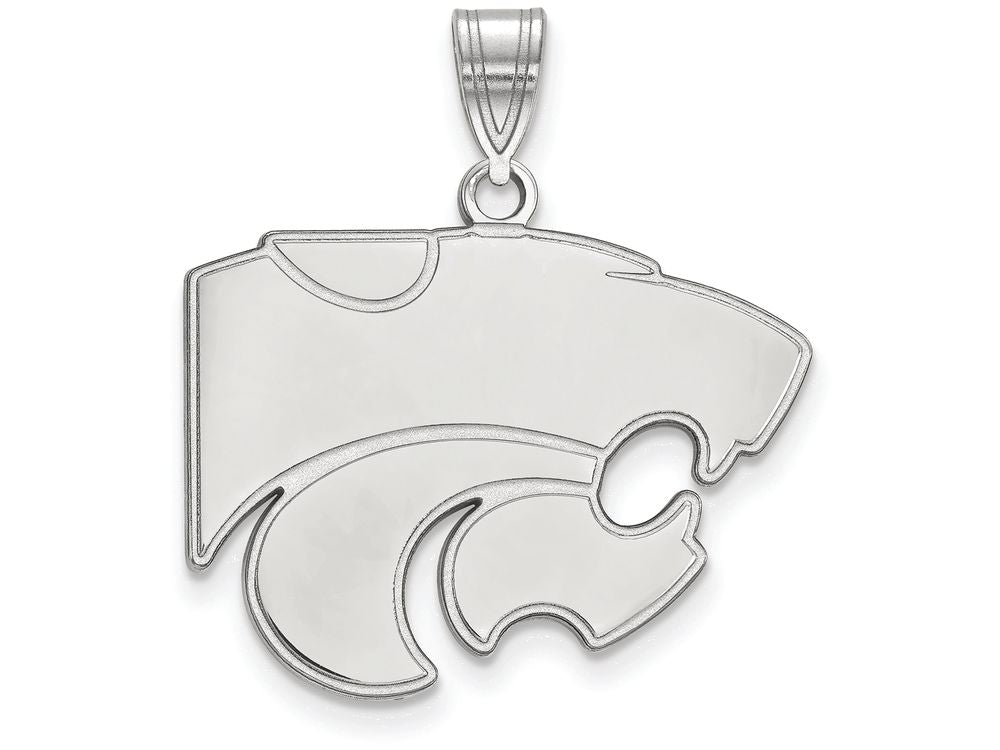 LogoArt Sterling Silver Kansas State University Large Pendant Necklace