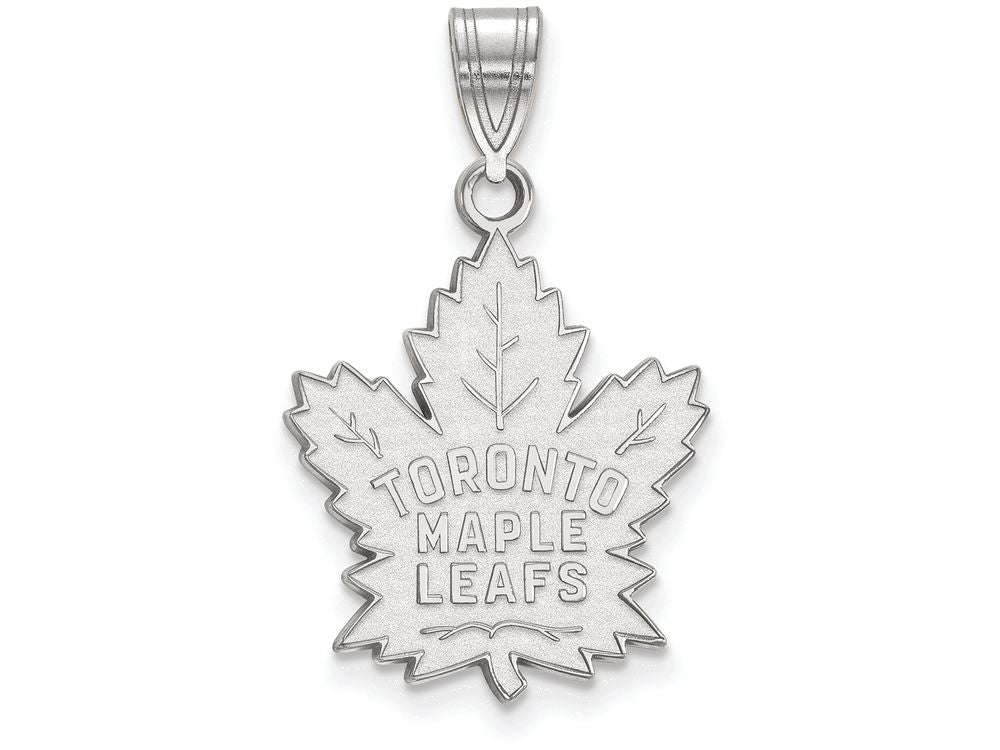 LogoArt Sterling Silver Toronto Maple Leafs Large Pendant Necklace