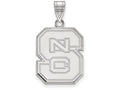 LogoArt Sterling Silver North Carolina State University Large Pendant Necklace