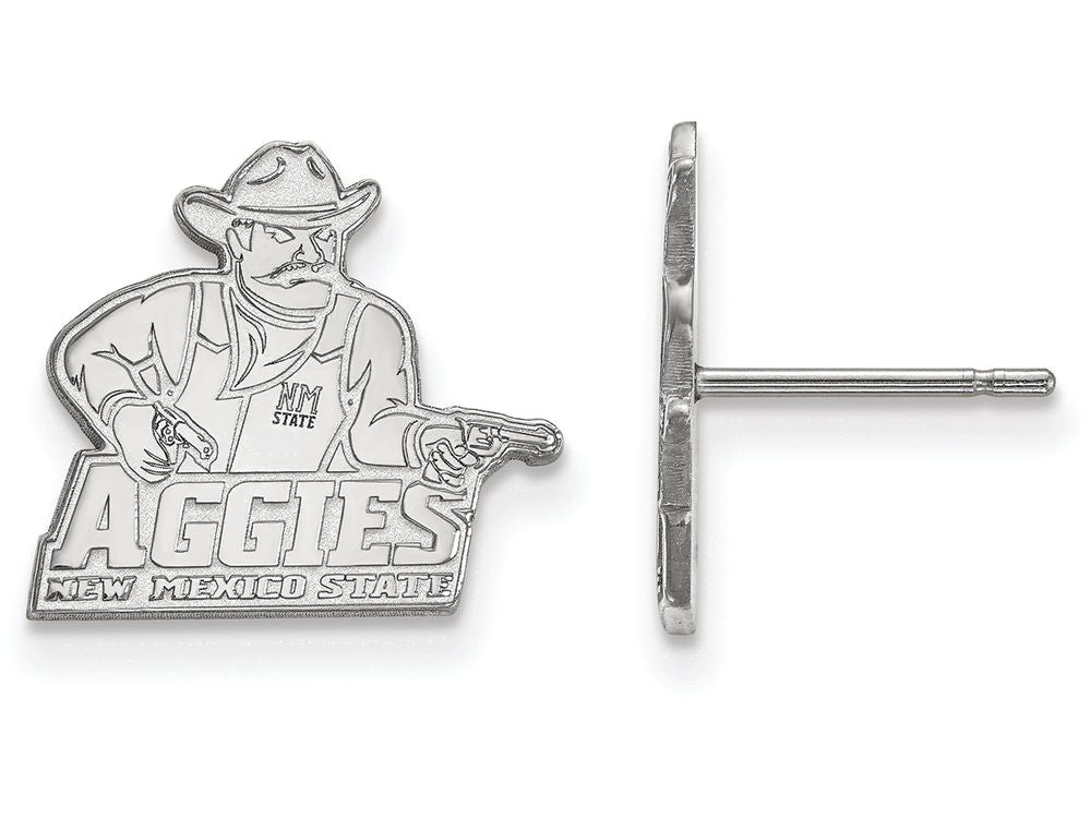 LogoArt Sterling Silver New Mexico State University Small Post Earrings