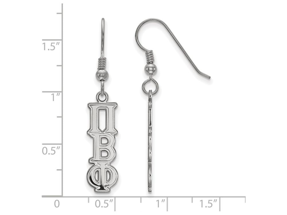 LogoArt Sterling Silver Pi Beta Phi Dangle Medium Earrings