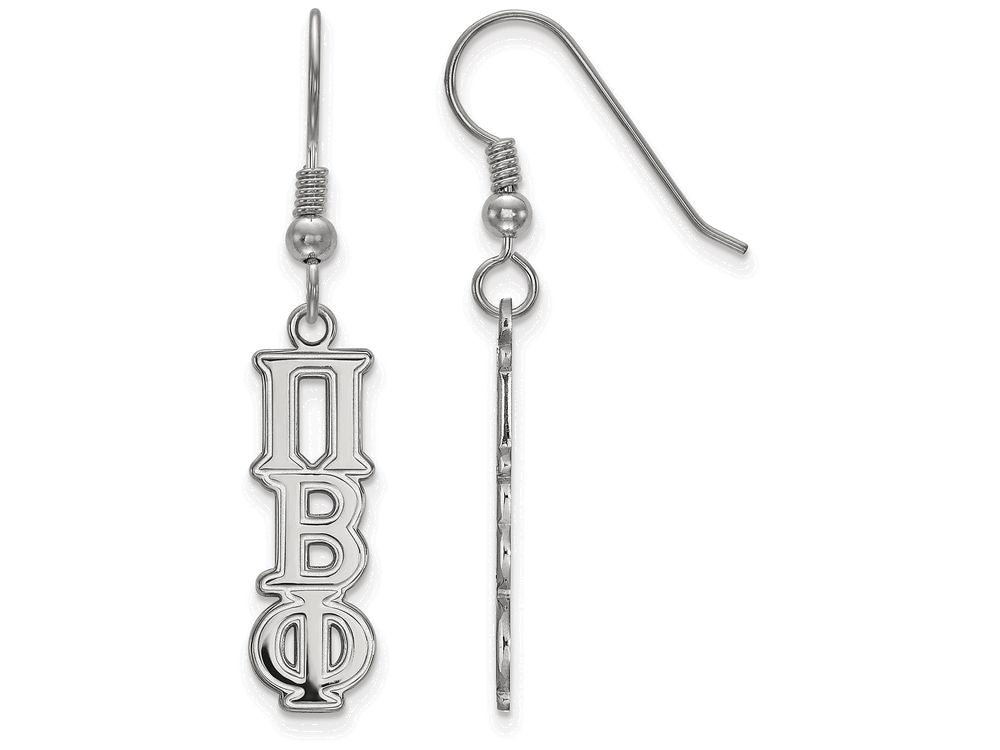 LogoArt Sterling Silver Pi Beta Phi Dangle Medium Earrings