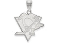 LogoArt Sterling Silver Pittsburgh Penguins Large Pendant Necklace