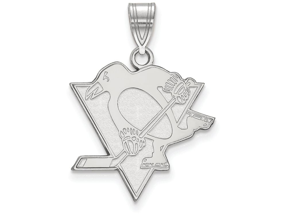 LogoArt Sterling Silver Pittsburgh Penguins Large Pendant Necklace