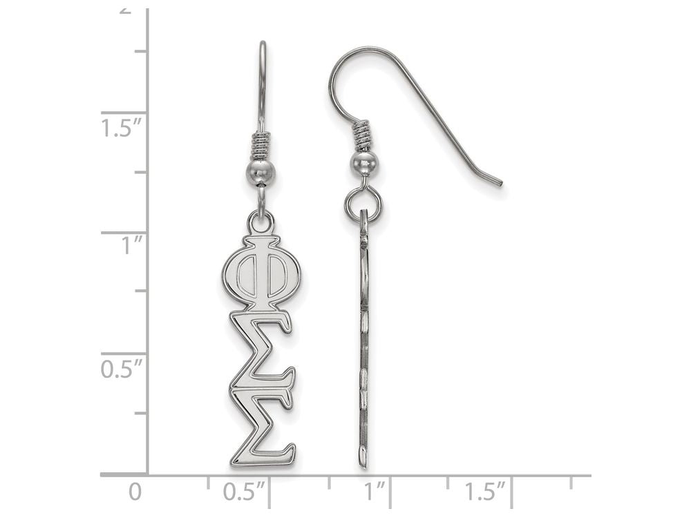 LogoArt Sterling Silver Phi Sigma Sigma Dangle Medium Earrings