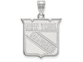 LogoArt Sterling Silver New York Rangers Large Pendant Necklace