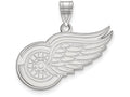 LogoArt Sterling Silver Detroit Red Wings Large Pendant Necklace