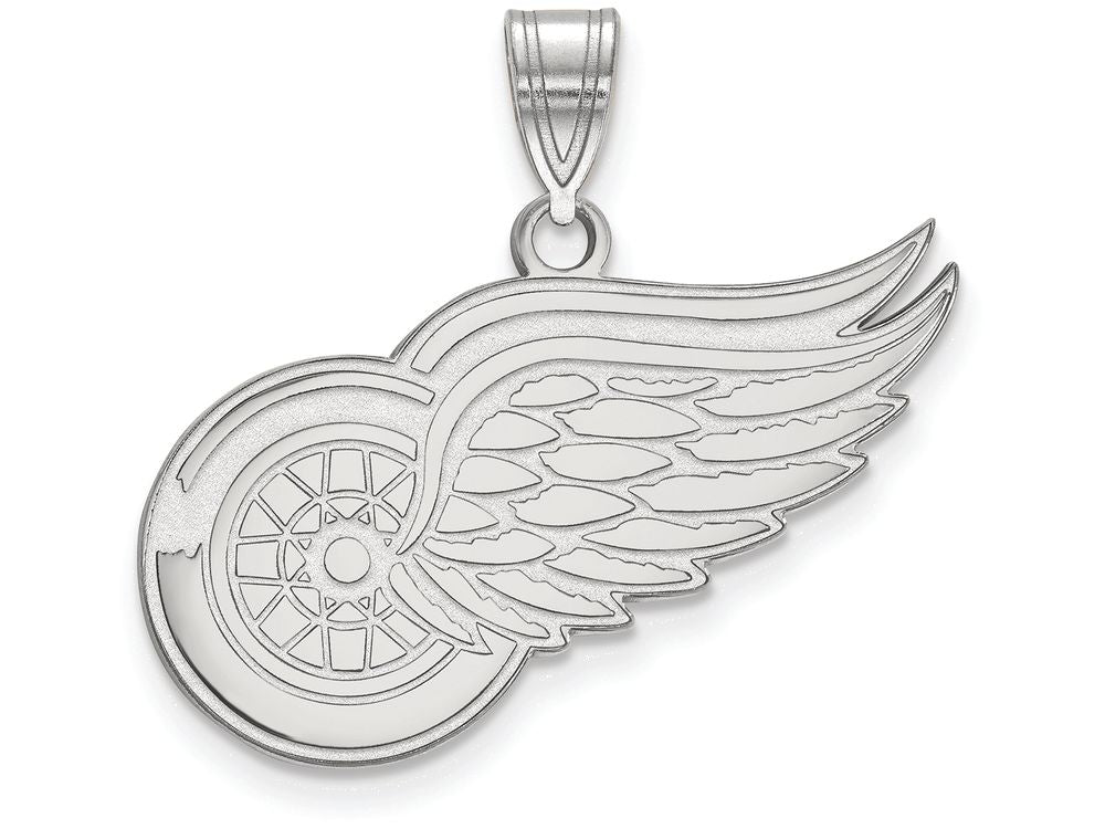 LogoArt Sterling Silver Detroit Red Wings Large Pendant Necklace