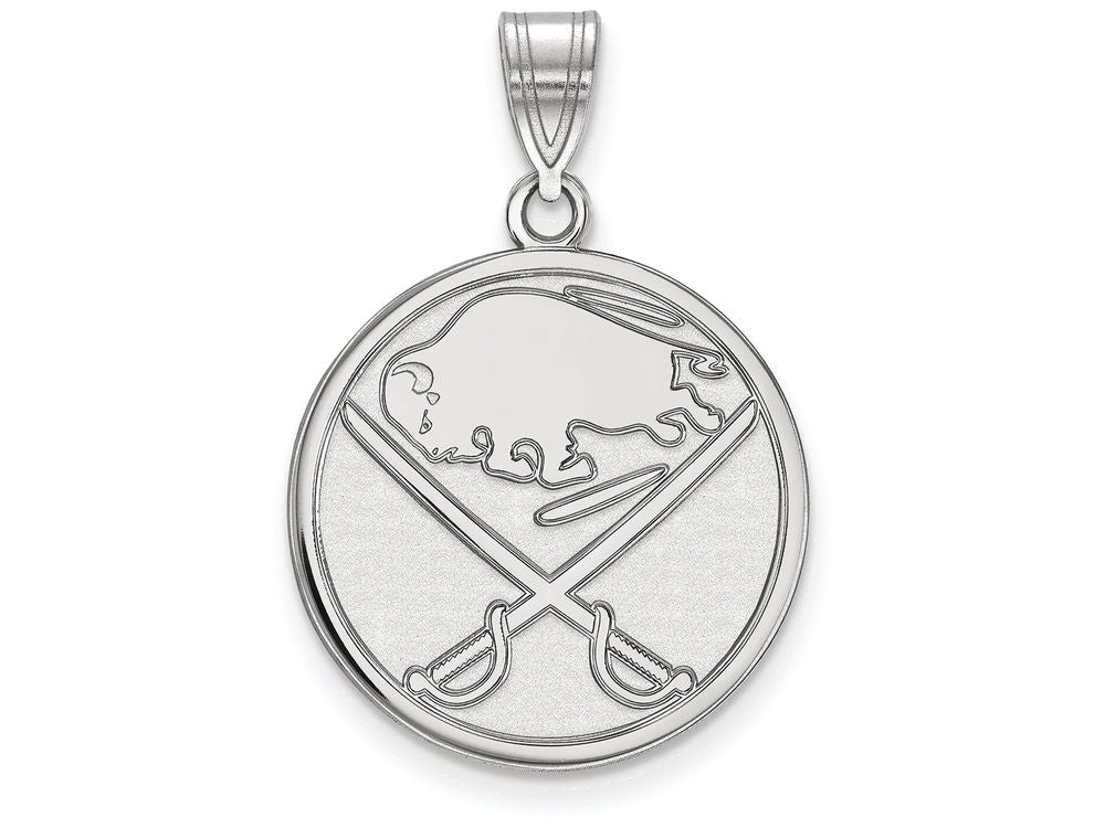LogoArt Sterling Silver Buffalo Sabres Large Pendant Necklace