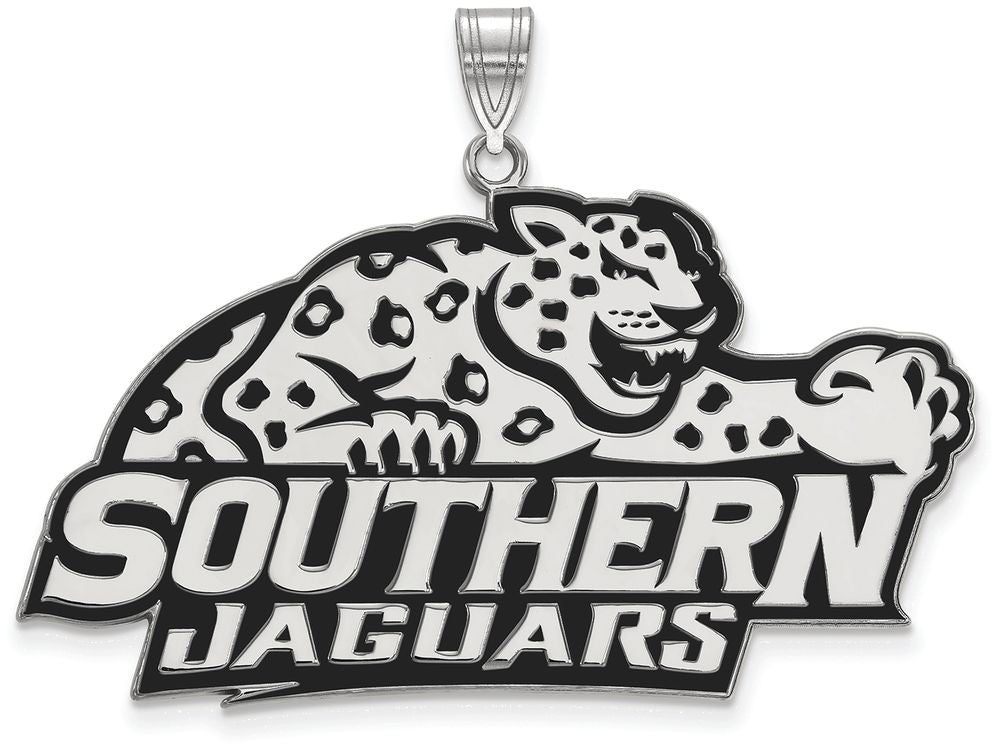 LogoArt Sterling Silver Southern University XL Enamel Pendant Necklace