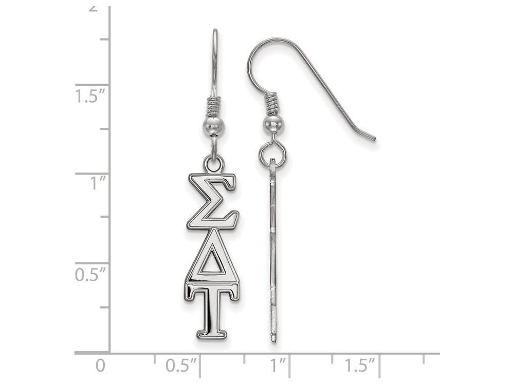 LogoArt Sterling Silver Sigma Delta Tau Dangle Medium Earrings