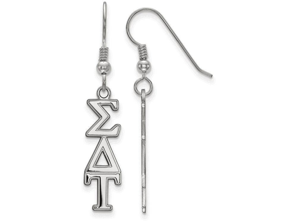 LogoArt Sterling Silver Sigma Delta Tau Dangle Medium Earrings