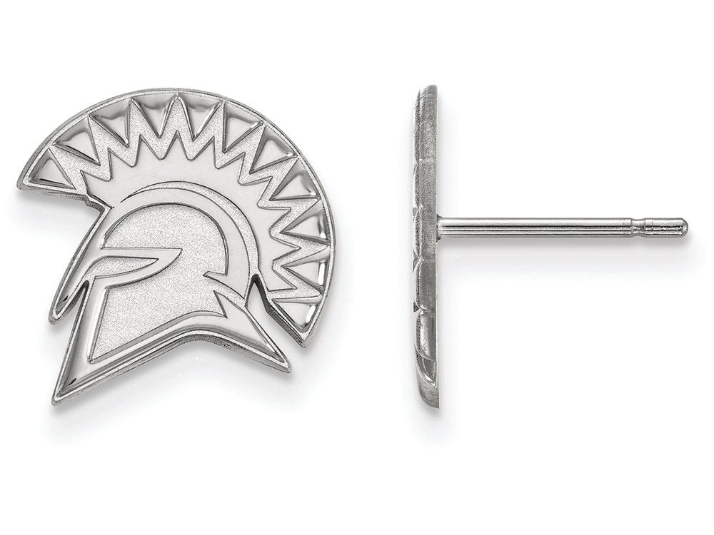 LogoArt Sterling Silver San Jose State University Small Post Earrings