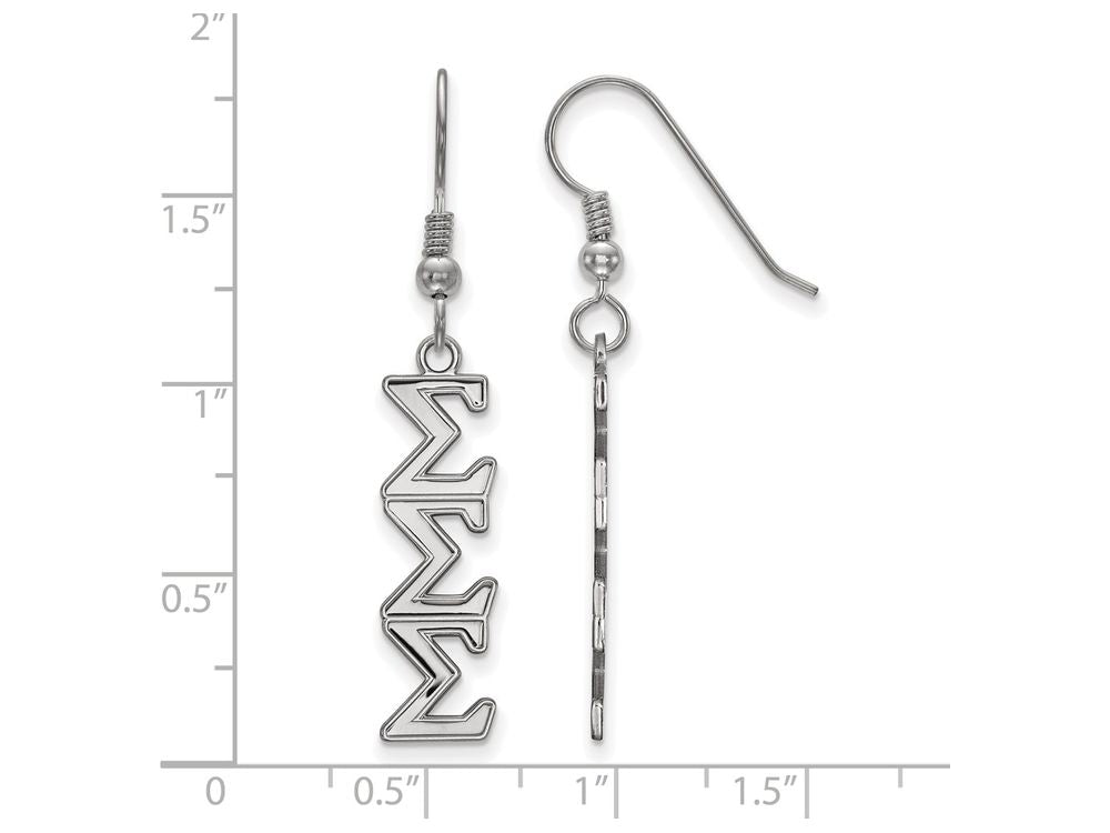 LogoArt Sterling Silver Sigma Sigma Sigma Dangle Medium Earrings