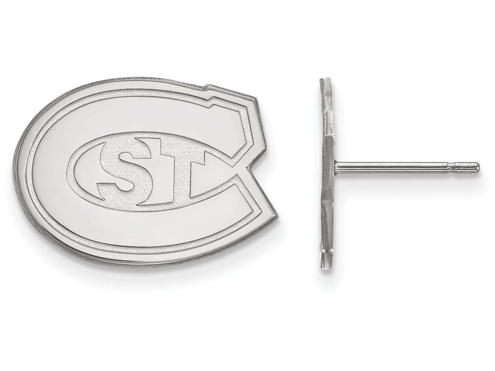 LogoArt Sterling Silver St. Cloud State Small Post Earrings