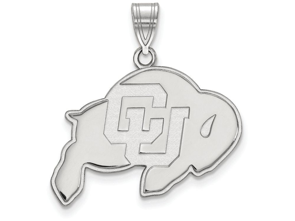 LogoArt Sterling Silver University Of Colorado Large Pendant Necklace