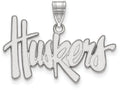 LogoArt Sterling Silver University Of Nebraska Large Pendant Necklace