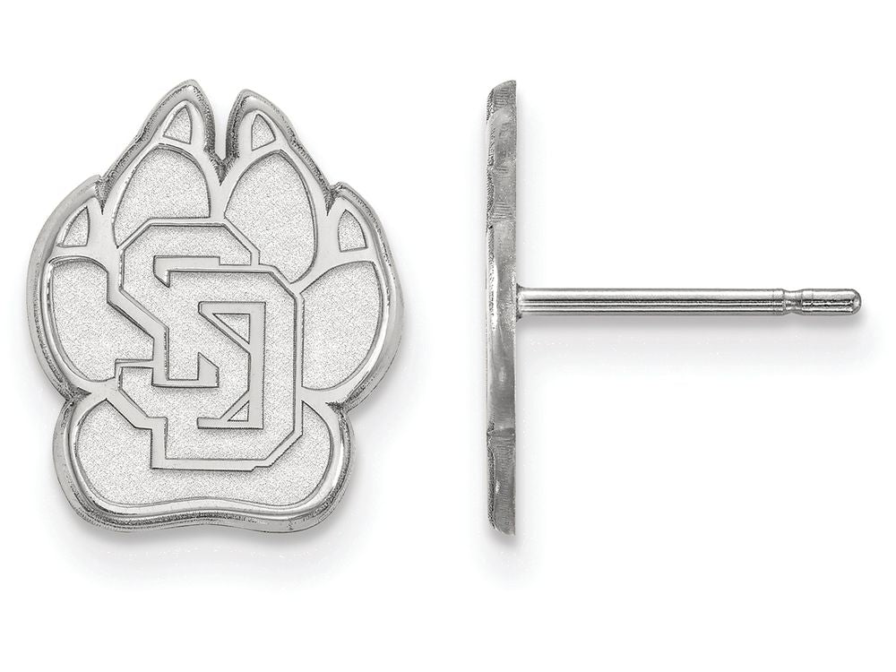 LogoArt Sterling Silver University Of South Dakota Small Post Earrings