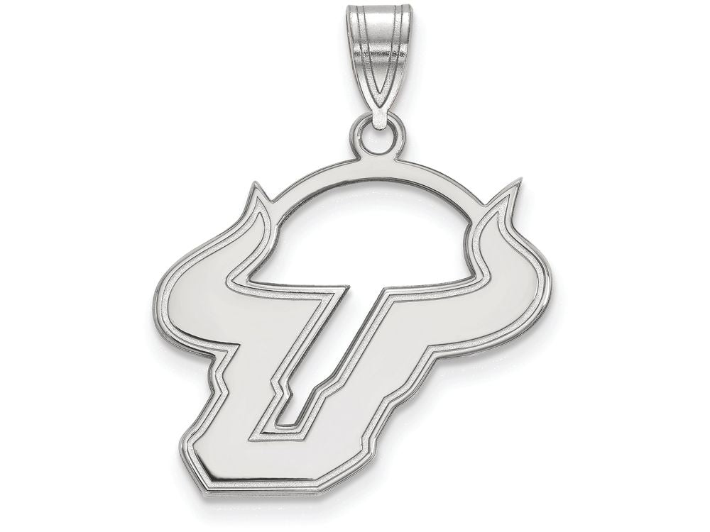 LogoArt Sterling Silver University Of South Florida Large Pendant Necklace