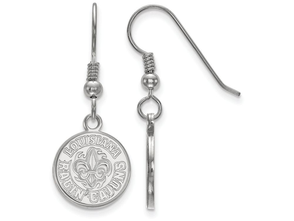 LogoArt Sterling Silver University Of Louisiana At Lafayette Small Dangle Earrings Wire