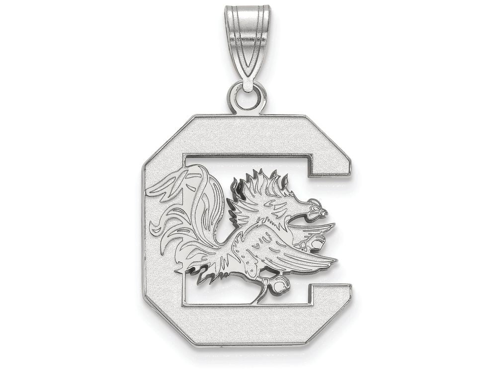 LogoArt Sterling Silver University Of South Carolina Large Pendant Necklace