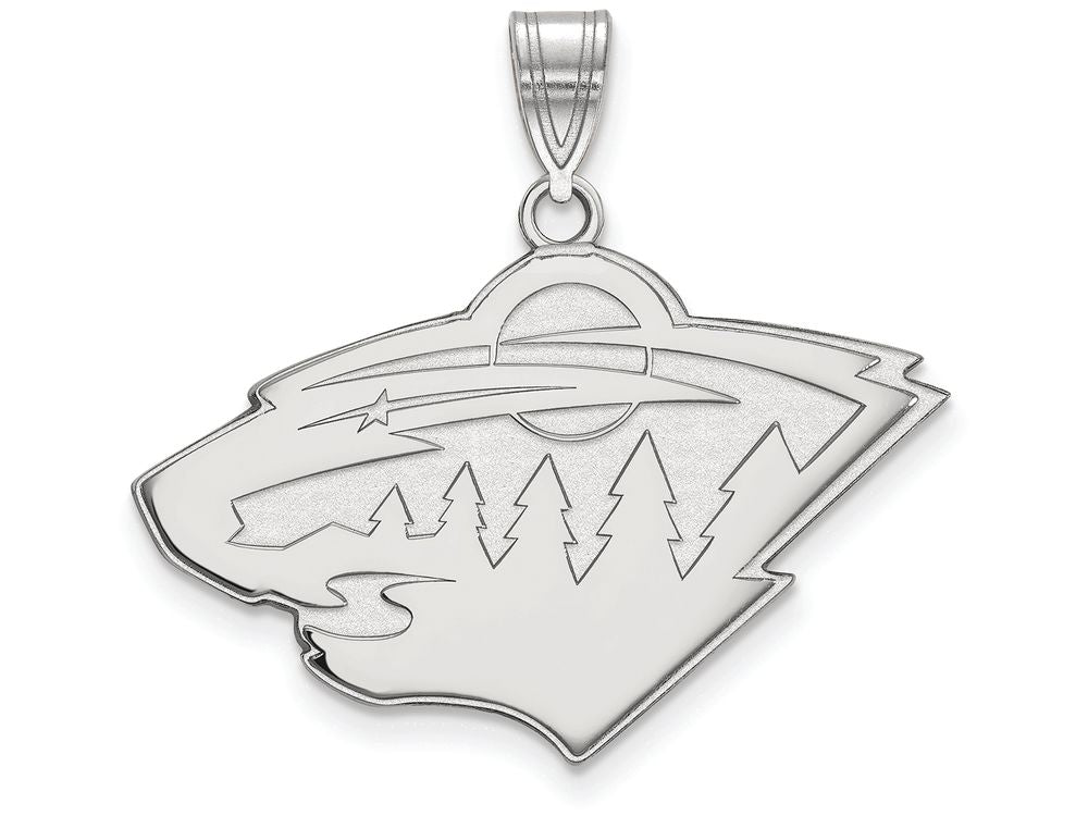 LogoArt Sterling Silver Minnesota Wild Large Pendant Necklace