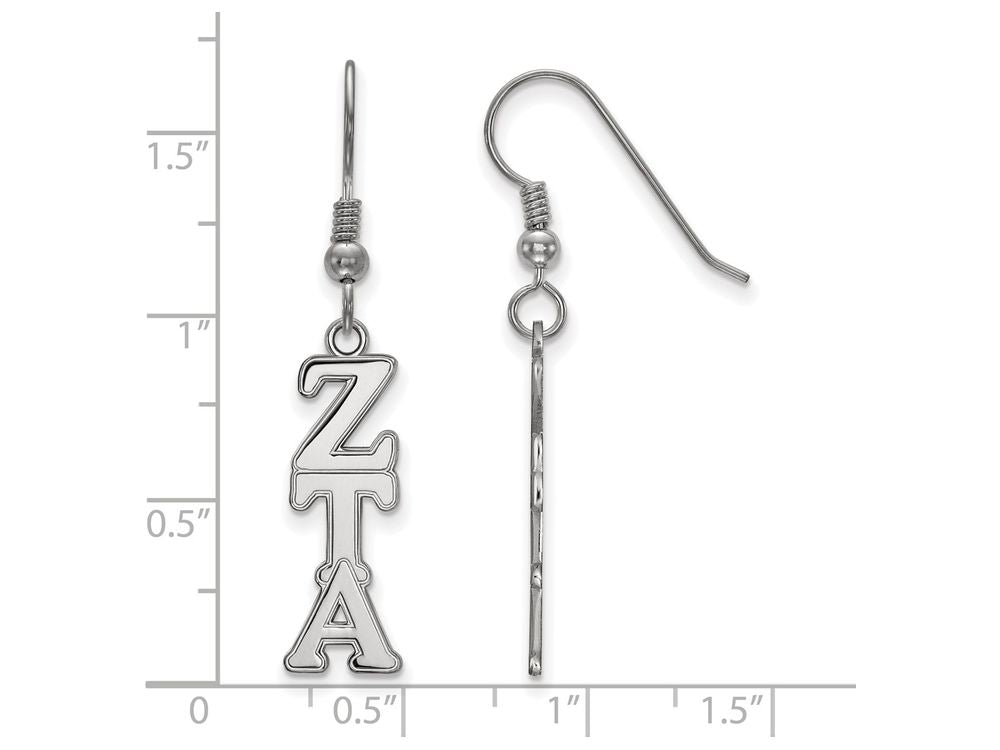 LogoArt Sterling Silver Zeta Tau Alpha Dangle Medium Earrings
