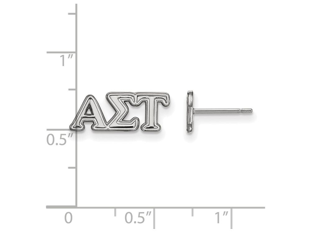 LogoArt Sterling Silver Alpha Sigma Tau Extra Small Post Earrings