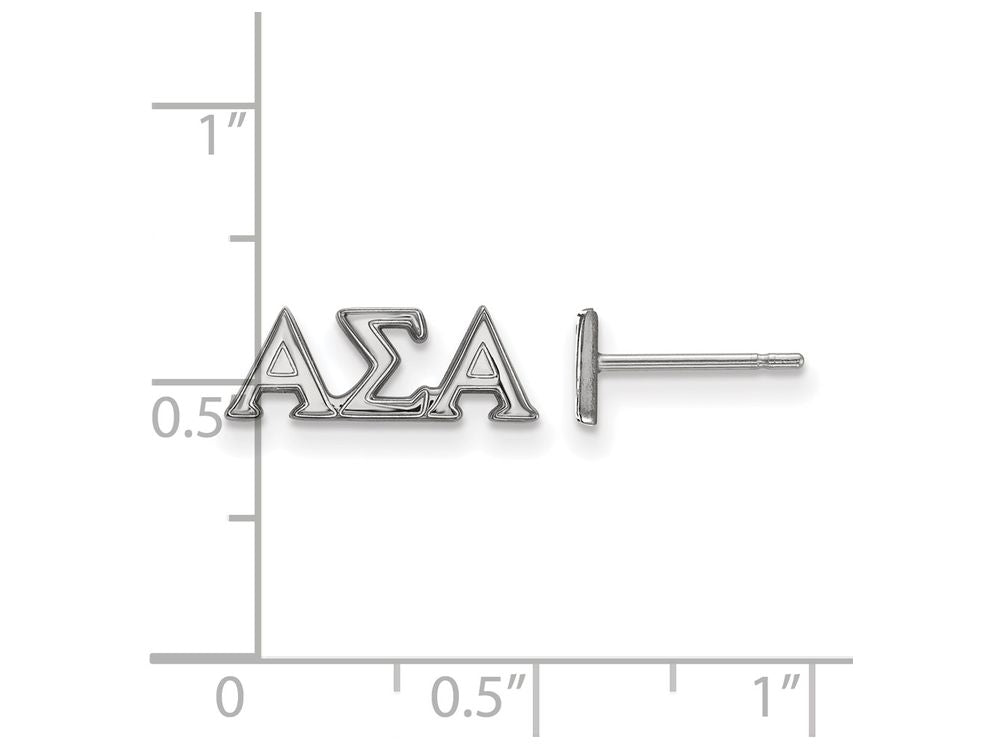 LogoArt Sterling Silver Alpha Sigma Alpha Extra Small Post Earrings