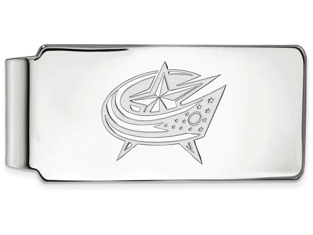 Logoart Nhl 925 Sterling Silver Columbus Blue Jackets Money Clip